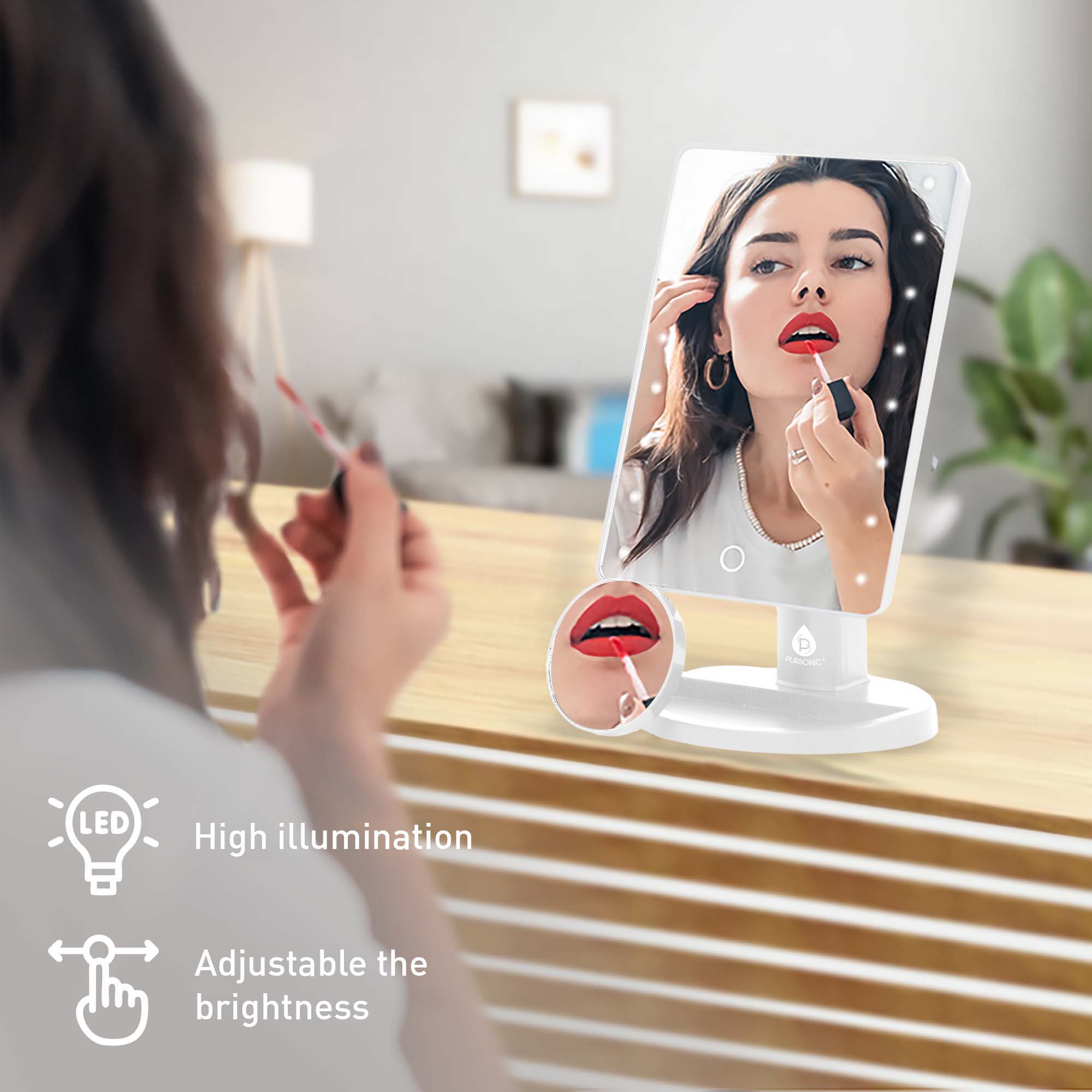 The Pursonic Dimmable LED Vanity Mirror & One Step Volumizing Hair Dryer - Image 4